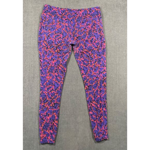 Nike Dri-FIT Leggings Women XL Purple Pink Athletic Training Colorful Athleisure - Picture 9 of 11